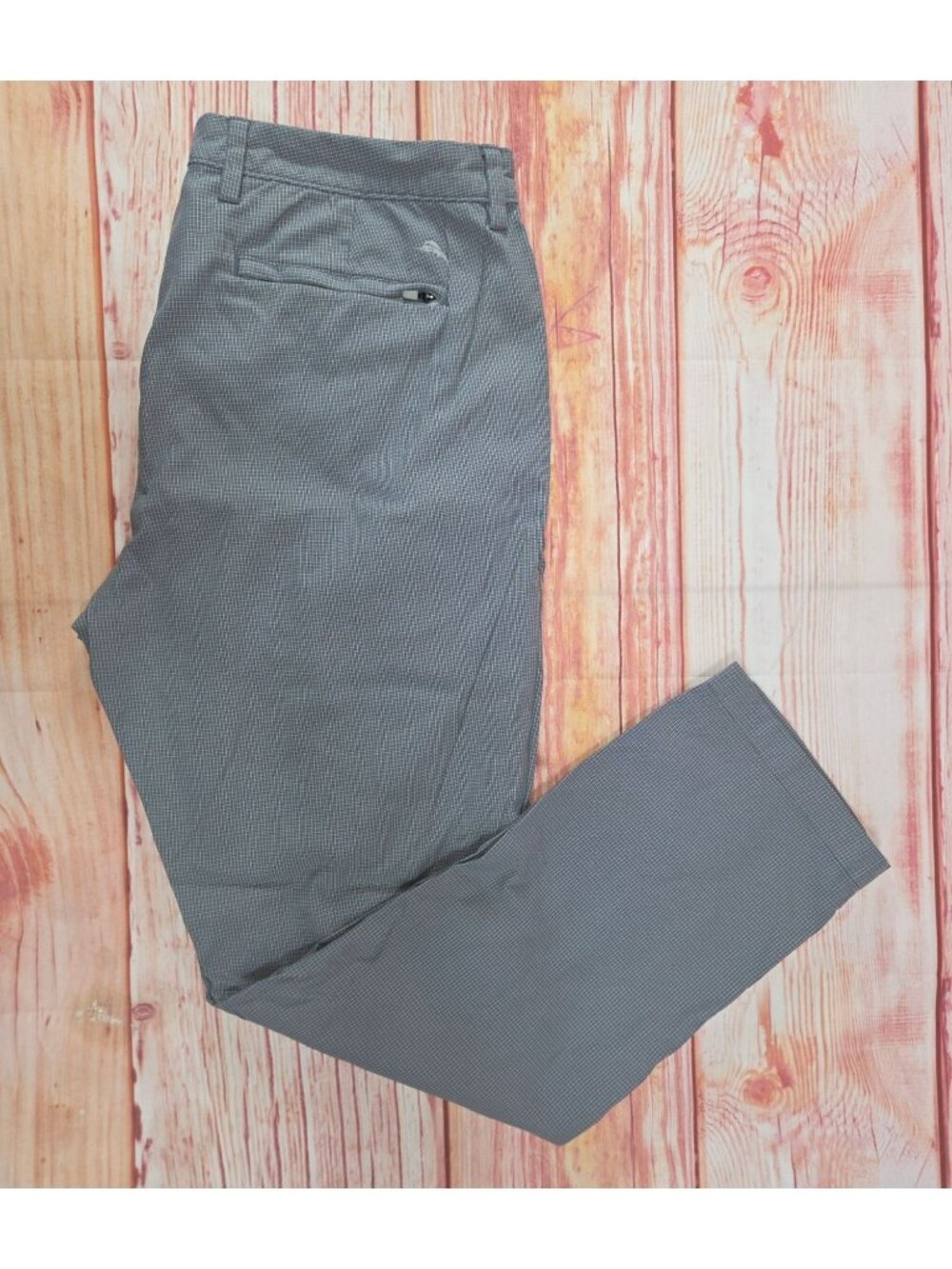 Tommy Bahama Mens Gray Check Performance Pants Size 36x32